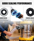 4 Inch Magnetic Dust Collection Fitting Starter Kit With One To Multi Quick Connect System And Strong Rare Earth Magnet Seal For Woodworking Shop Vacuums And Hose Tools Easy Install showing rubber sealing and strong magnet connection.