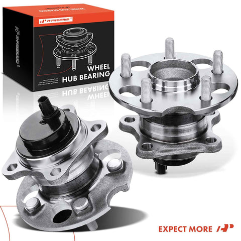 Two Rear Wheel Bearing And Hub Assemblies With ABS For Toyota Highlander 2008 2009 2010 2011 2012 2013 FWD Only 5 Lug Direct Replacement Hub Bearings Set Heavy Duty Long Lasting Be Ready To Roll