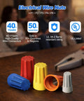 310 Piece Wire Nut Assortment Kit With Spring Loaded Caps Twist On Connectors For Quick Secure Wiring Connections UL Listed