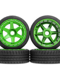 Off Road RC Car Upgrade Tires And Wheel Hex Set 4pcs For 1 To 7 And 1 To 8 Scale Buggies, Rugged Durable Beadlock Style Wheels
