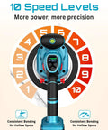 Front view of a Tile Vibration Tool With 145mm Suction Cup, 10 Speed Vibration Leveler For Laying Floor And Wall Tiles showing speed levels.