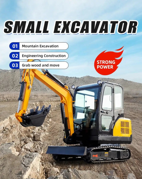 Compact Hydraulic Mini Excavator For Home And Farm Projects, Easy To Move Digger on rocky terrain