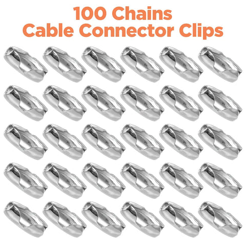 Stainless Steel Ball Chain Connectors For Window Blinds, 4.5mm Beaded Pull Cord Clips, DIY Ready Replacement Clips, 100 Pack