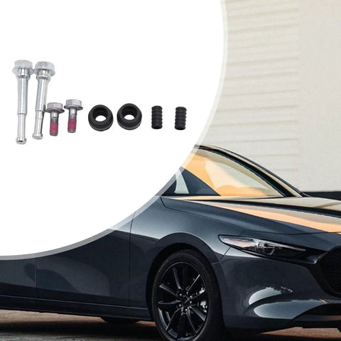 Complete Front Brake Caliper Slider Pin Kit With Rubber Bushings And Guide Boots For Easy Car Maintenance And Smooth Stopping Performance, metal pins