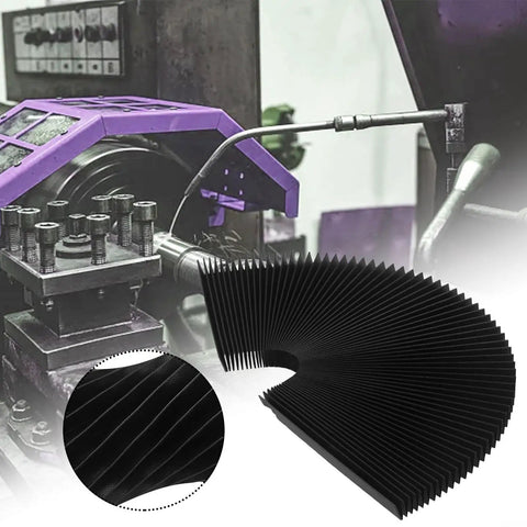 Flexible Accordion Bellows Cover For Milling Machines Oil And Dust Resistant Three Proof Cloth Shield Black Telescopic Rail Guard Built To Last Dust And Debris Protector For CNC And Metalworking 150mm Length