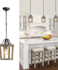 Small Rustic Farmhouse Wooden Pendant Light 1 Light Hanging Ceiling Fixture For Kitchen Island Foyer Dining Room Bedroom Living Room Handmade Antique Style With Adjustable 59-Inch Chain E26 Socket Dimmer Ready Bulb Not Included over kitchen island