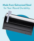 Boulder Postmount Mailbox Large Black All Weather Tough Built Outdoor Ready Rust Resistant Galvanized Steel side view