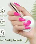 Hand holding 12ml Nail Gel Kit With UV Gel Polish Colors Long Lasting, Salon Quality for DIY at home, glossy finish, natural resin formula