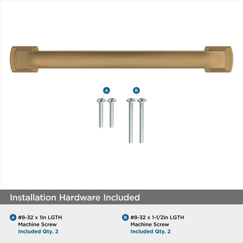 Champagne Bronze Surpass Cabinet Pull Five And One Sixteenth Inch Center To Center with installation screws included