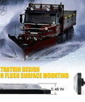Beef Up Your Ride Ultra Thin Surface Mount Strobe Lights Kit showing ultrathin 0.48in design on a truck in snow