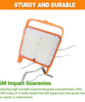 Front view of 2-Pack 50W LED Work Lights With 8000 Lumens Each IP65 Waterproof Flood Lights 5000K Daylight 10ft Heavy-Duty Cord