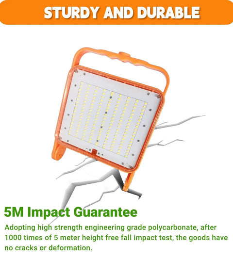 Front view of 2-Pack 50W LED Work Lights With 8000 Lumens Each IP65 Waterproof Flood Lights 5000K Daylight 10ft Heavy-Duty Cord