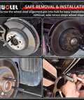 Two Pack M14x1.5 Wheel Hanger Alignment Pins For Domestic And Import Rides shown in use for safe removal and installation of wheels.