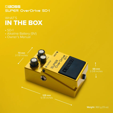 SD1 Super Overdrive Pedal For Electric Guitars With Tube Like Clipping Dynamic Tone Options And Easy To Use Controls