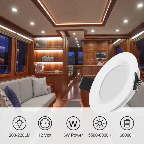 Zero Fuss 12V LED RV Puck Lights Six Pack Aluminum Recessed Ceiling Bulbs For Camper Interior Man Cave Upgrade Built Tough And Hella Bright Making Road Trips A Total Breeze Easy Install Ultra Slim Design That Slaps With Every Rig