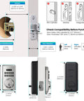Keyless Entry Door Lock With Keypad And Auto Lock Digital Smart Lock With Codes Anti Peeking Password Easy Diy Install Satin Nickel Finish Multi User Access For Home Or Airbnb Boss Level Security For Family And Guests dimensions, compatibility, and installation guide.