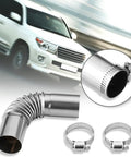 Two Piece Diesel Boat Heater Exhaust Pipe Elbow Connector Kit Stainless Steel 24mm Includes Four Clamps 13cm