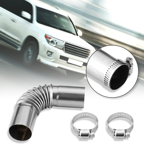 Two Piece Diesel Boat Heater Exhaust Pipe Elbow Connector Kit Stainless Steel 24mm Includes Four Clamps 13cm