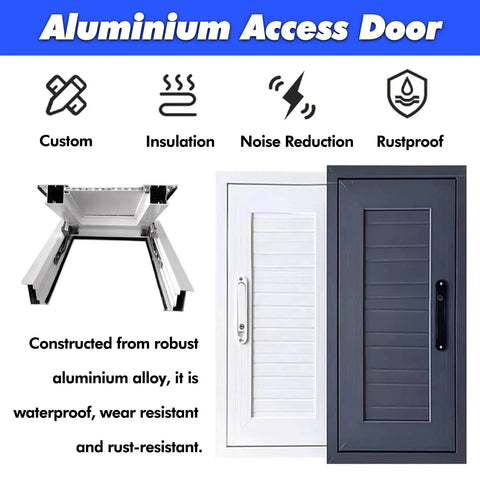 Fire Rated Aluminum Access Panel Recessed Drywall Inspection Door Custom White Heavy Duty Rustproof Build, showing white and gray door options.