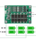 4 Pack 3S 40A Battery Management System for 18650 Li Ion Batteries, schematic view of the balancer PCB with battery connections.