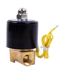 Copper Electric Solenoid Valve, Normally Closed, For Water, Air, And Gas Systems, 110V AC, Quarter Inch NPT Thread