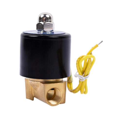 Copper Electric Solenoid Valve, Normally Closed, For Water, Air, And Gas Systems, 110V AC, Quarter Inch NPT Thread