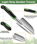 10 Piece Go To Garden Trowel Set With Heavy Duty Hand Shovels Soft TPR Handles Mini Spade For Digging Planting Transplanting