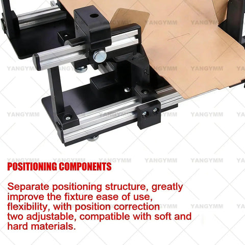 Heavy Duty Manual Box Folding Assistant For Shipping Corrugated Cartons Adjustable Size Packager Tool Built Tough With Aluminum Alloy close-up of positioning components for ease of use.