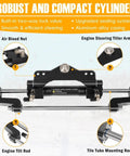 Beefed Up 200HP Hydraulic Outboard Steering Kit For Boats with electroplated wheel, helm pump, and cylinder close-up view