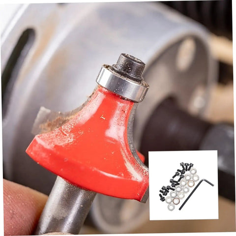 Top Mounted Bearing Guide For Router Bits Replacement Kit, Low Noise Double Shielded Design, shown on red router bit
