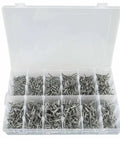 Massive Aluminum Dome Head Blind Rivet Kit With 660 Pieces In 3.2mm 4.0mm And 4.8mm Sizes For Quick Easy Riveting On Wood Metal And Auto DIY Projects For Home Repair And Maintenance, open storage case