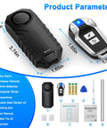 Ridiculously Loud 113dB Vibration Anti Theft Alarm With Remote For Electric Bikes Motorcycles Golf Carts Trailers And More Waterproof Home Security Sensor For Doors Mailboxes And Garage, black alarm and remote