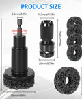 Wheel Hub Cleaning Tool And Resurfacing Kit With Six Durable Brush Heads For Lug Studs, Rotors, And Alloy Wheels, product sizes