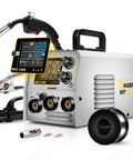 140A 3 In 1 MIG Flux Core Stick Lift TIG Welder With Dual Voltage 110V 220V IGBT Inverter, control panel view.