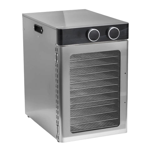 Kick Your Snack Game With This Badass Electric Food Dehydrator Featuring Twelve Roomy Trays And A Mighty 1200 Watts Heating System For Spotlessly Even Drying On Trail Jerky Seasonal Fruit And Custom Dog Treats, stainless steel construction.
