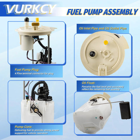 Electric Fuel Pump Module Assembly For Ford F150 2009 2010 2011 2012 2013 2014 With 3.7L 4.6L 5.0L And 5.4L Engines Replacement E2541M A42031 showing components and features in diagram.