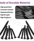 50Pcs M7 X 40mm Black Zinc Plated Confirmat Screws Set With Phillips Drive Countersunk Self-Tapping Furniture Connectors