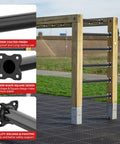 Heavy Duty 16.5 Inch Monkey Bars Kit With 12 Rungs for backyard and indoor playset, showing sturdy metal design with black coating.