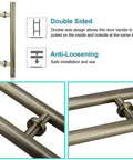 Beefy Bronze Stainless Steel Double Sided H Shape Push Pull Door Handle For Barn Sliding Doors Interior And Exterior Use Anti Rust Smooth Finish