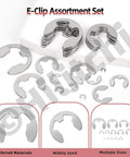 E Clip Assortment Kit 211Pcs In 14 Sizes 304 Stainless Steel with Tweezers Includes M1.5 M2 M3 External Retaining Rings shown