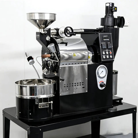 Commercial Coffee Roaster With Drum Roasting System, Digital Control, And Cooling Tray For Coffee Shops And Small Batch Roasteries