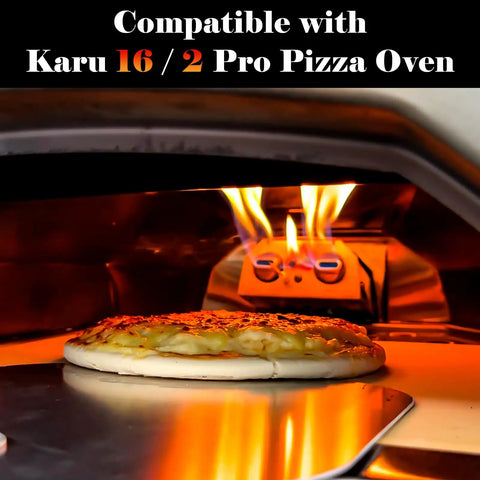 Propane Gas Burner Conversion Kit For Karu 16 And Karu 2 Pro Pizza Ovens 28Mbar 3Ft Hose And Valve showing pizza cooking
