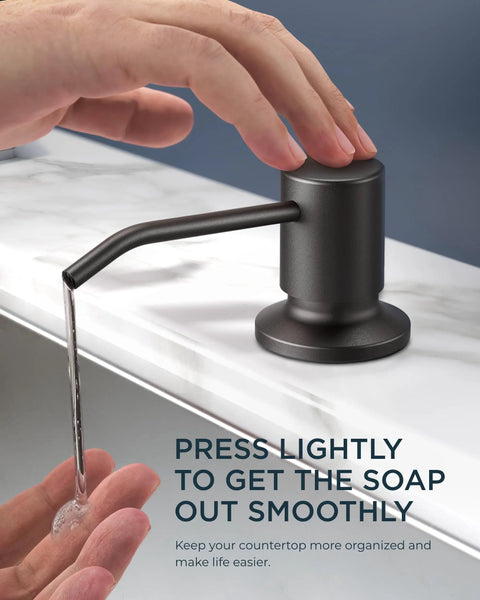 High Performance Slick Black Kitchen Faucet With Heavy Duty Pull Down Sprayer And Integrated Soap Dispenser Crafted From Lead Free Materials for easy soap dispensing.
