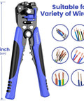 3 In 1 Wire Stripper Cutter And Crimping Tool For Heat Shrink Connectors And Insulated Terminals, Automatic Stripping For AWG 24 To 10