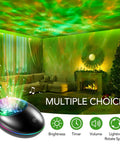 Galaxy Projector Skylight With 24 Light Modes And White Noise Bluetooth Speaker Room lighting up a cozy living room.