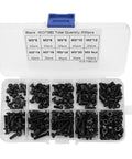300 Piece High Strength M3 Black Button Head Hex Socket Screws And Nuts Kit For Industrial Use Heavy Duty 10.9 Grade Fasteners For Home Appliance Repair And Machinery Projects, case open