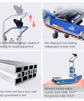 Heavy Duty Electric Stair Climbing Dolly Robot With Smart AI Navigation And LiDAR For Auto Balancing All Terrain Material Handling Plus 925lbs Load Capacity features ergonomic armrest and sturdy steel frame.