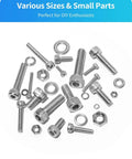 Solid Bad Ass 2000 Piece 304 Stainless Steel Hex Socket Screw Kit M2 M3 M4 M5 Metric Assortment with screws, nuts and washers