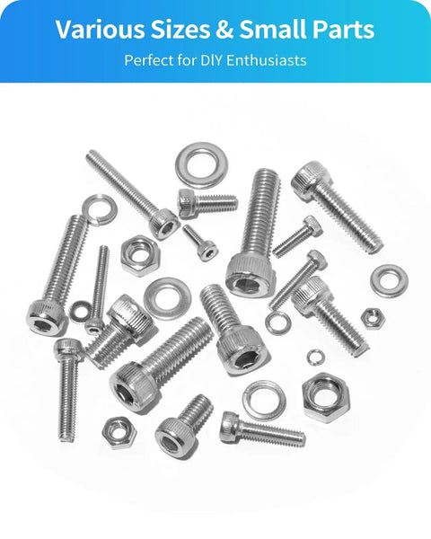 Solid Bad Ass 2000 Piece 304 Stainless Steel Hex Socket Screw Kit M2 M3 M4 M5 Metric Assortment with screws, nuts and washers