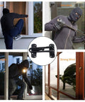 Door Reinforcement Lock Latch Swing Bar For Home Security Front Door Lock Thick Solid Aluminum Alloy in black installation